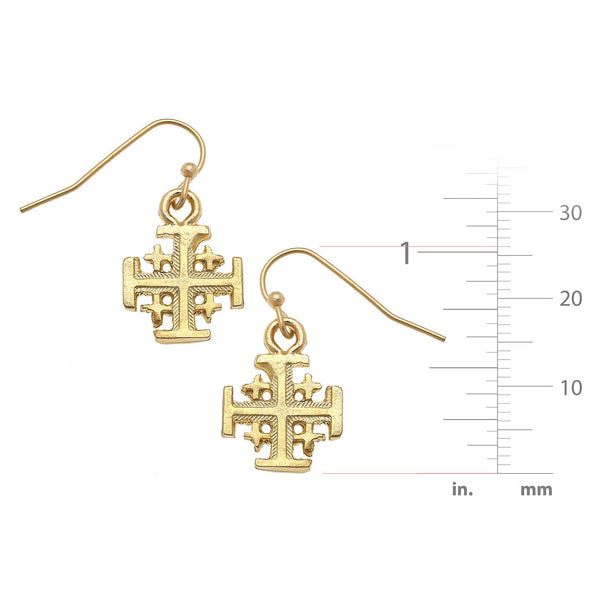 Jerusalem Cross Pendant Necklace, Sterling Silver with 18